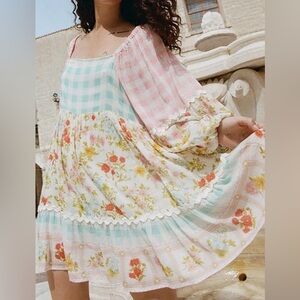 Floral Patchwork Mini Dress